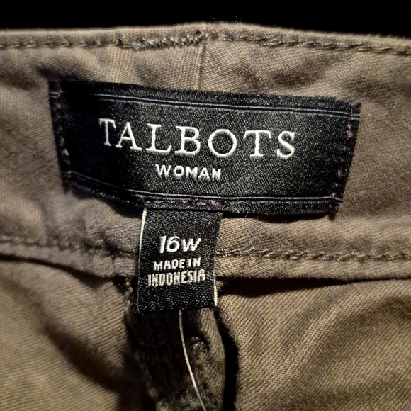 Talbots women's size 16W pants, slimming green stretch fabric, 4 pockets, NWT - Picture 6 of 8